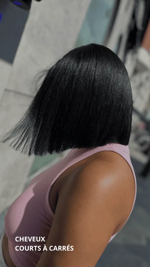 PREMIUM SERVICE : SILK PRESS + KERACOCO (PROTEINÉ) + HYDRATATION (Cheveux Courts à Carrés)