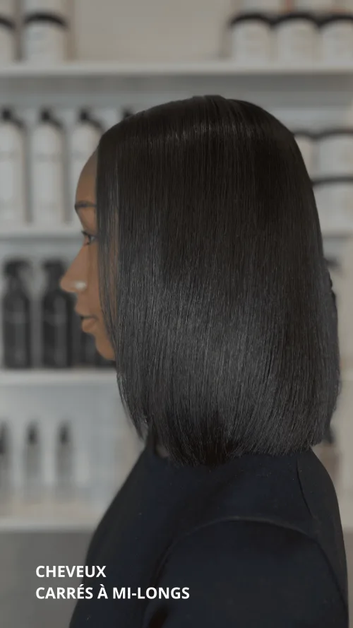 PREMIUM SERVICE : SILK PRESS + KERACOCO (PROTEINÉ) + HYDRATATION (Cheveux Carrés à Mi-longs)