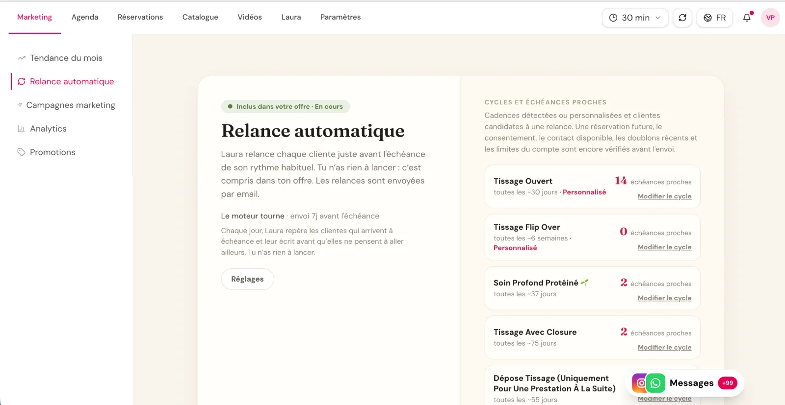 Relance automatique